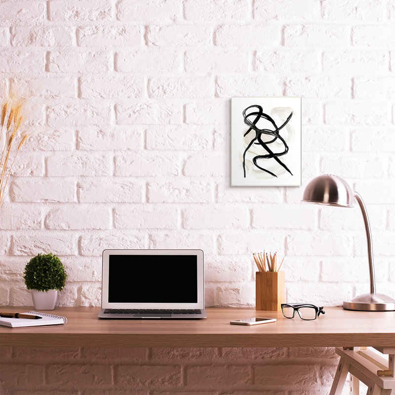 «Abstract Paint Strokes Layered Black Brown» par Daphne Polselli - impression d'art graphique, Plaque murale