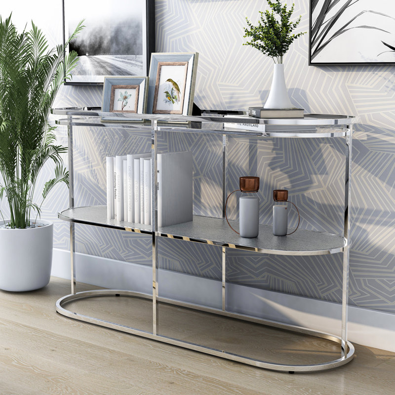 Arlayne 48'' Glass Top Console Table