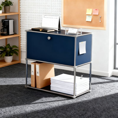 Modern Modular Metal Storage Cabinet with Adjustable Shelves, Multipurpose Office Storage Organizer with Soft-Close Doors, Heavy-Duty Steel Cabinet for Home Office, Living Room, Entryway or Kitchen