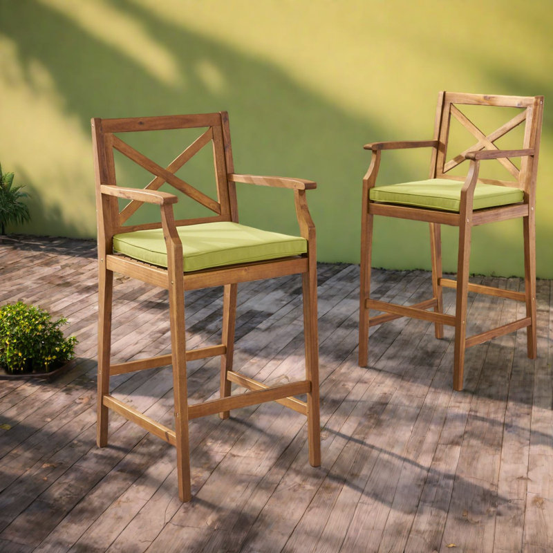 Tabourets de bar durables en bois d'acacia, style maison de campagne pour la salle à manger