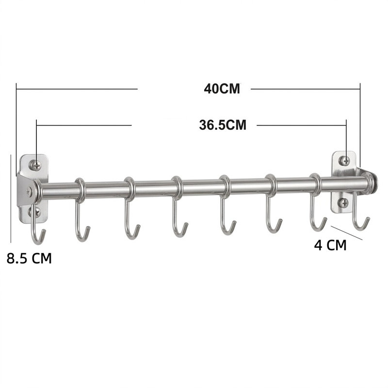 Stainless Steel Rectangle Wall Mounted Pot Rack