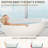59" Freestanding Solid Surface Soaking Bathtub In Glossy White, Wide Sitting Area For Relaxation, Copper Drain System, Good Thermal Insulating Property White Made From Surface, Spa - Like Bathing