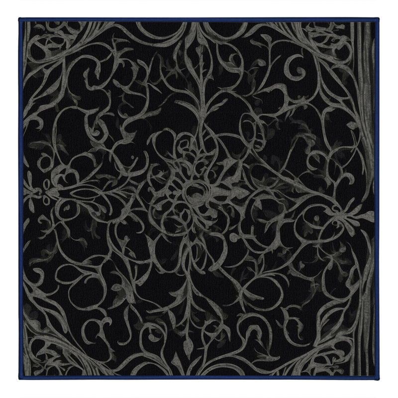 Black Elegance Rug, Square 4'