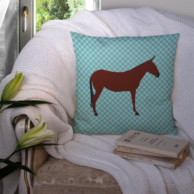 Coussin décoratif extérieur cheval donkey check