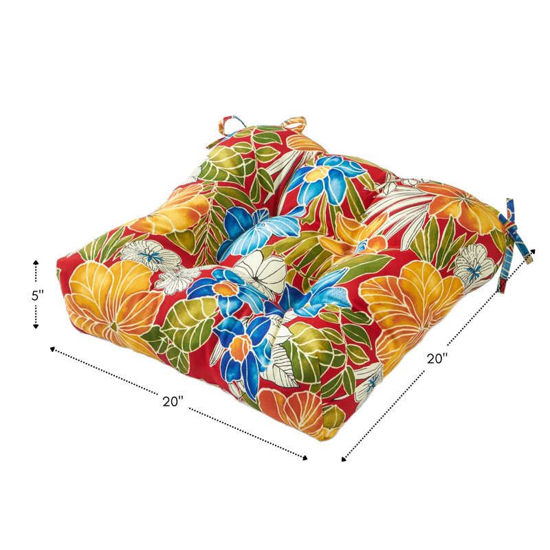 Coussin de chaise de salle à manger d'extérieur Shipton, 1, Rouge Aloha