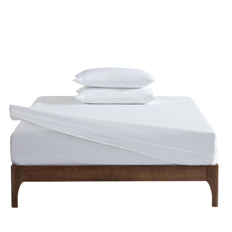 Microfiber Stripe Nautica Fitted Sheet and Standard Pillowcase Sets, Solid White