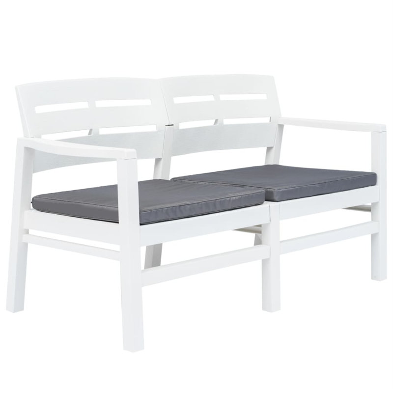 Banc de jardin en plastique Morant, Blanc