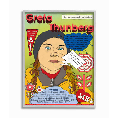 Reproduction d’art graphique avec couverture féminine « Greta Thornburg Facts » par Sangita Bachelet