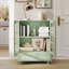 Buffet minimaliste vert menthe avec portes en verre et tiroir, rangement polyvalent pour le salon, la salle à manger et le couloir