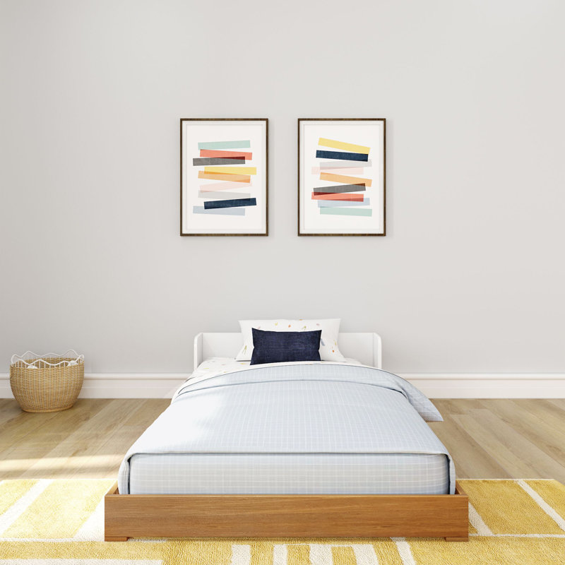 Lit simple Annetra, Blanc / pacane