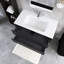36 po W Meuble-lavabo mural simple avec lavabo blanc-981825292