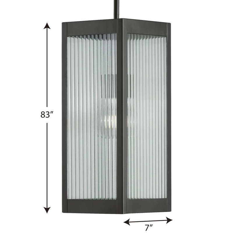 Lanterne suspendue d'extérieur à 1 lumière noire H 17,63 po Brooklinn