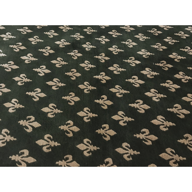 Hand-Knotted High-Quality Green Area Rug