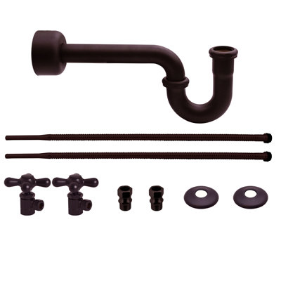 Trousse d'alimentation pour piédestal avec siphon en P et butées d'angle