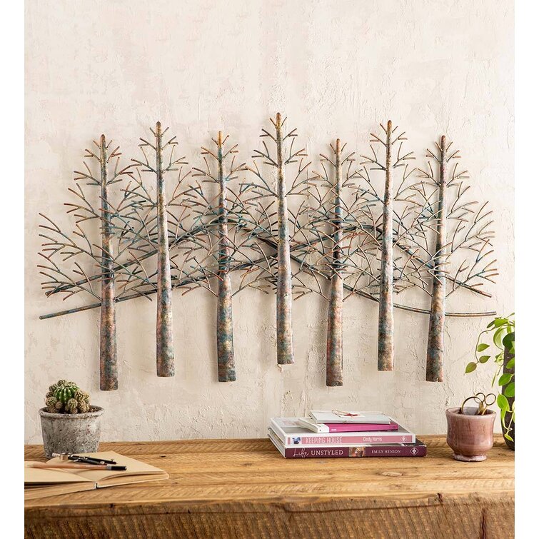 Wind & Weather Trees and Mountains Handmade Metal Indoor and Outdoor Wall  Art & Reviews