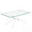 39.37" Rectangle Clear Glass Glass Coffee Table,Stylish Design with White Metal Legs, Coffee Table for Living Room-971679552-971679554-971679558