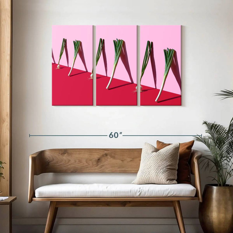 Spring Onions And Leeks Stalks, 28" H x 45" W