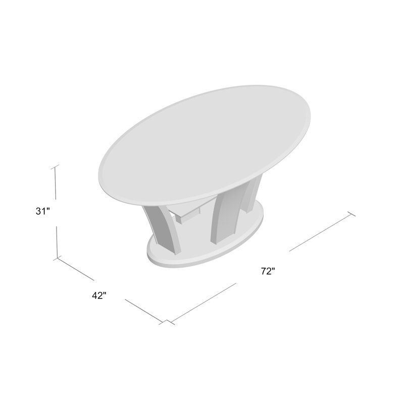 Cushing Oval Glass Top Dining Table