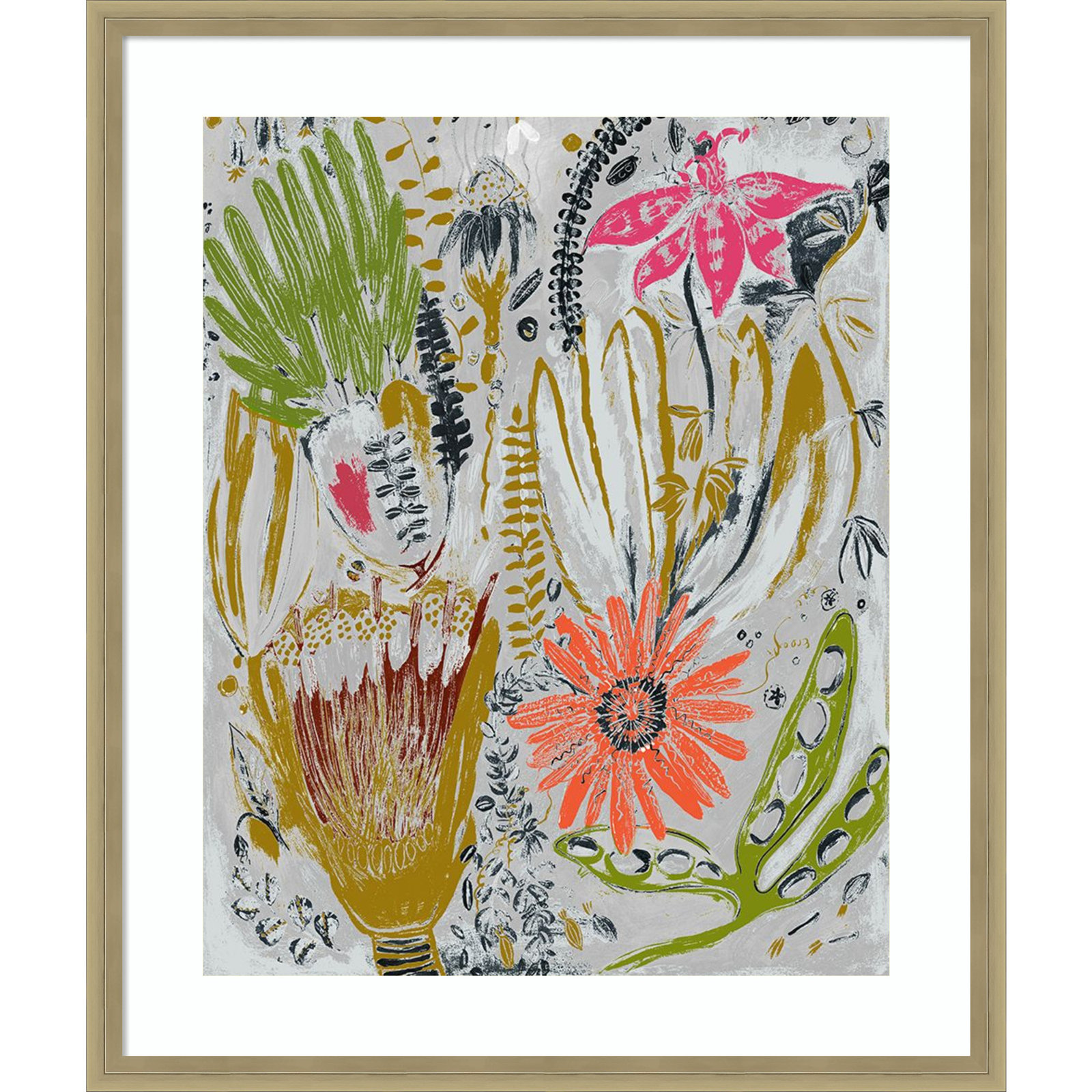 Tropical Blooms by Maya Woods, Brown, 21" W x 25" H