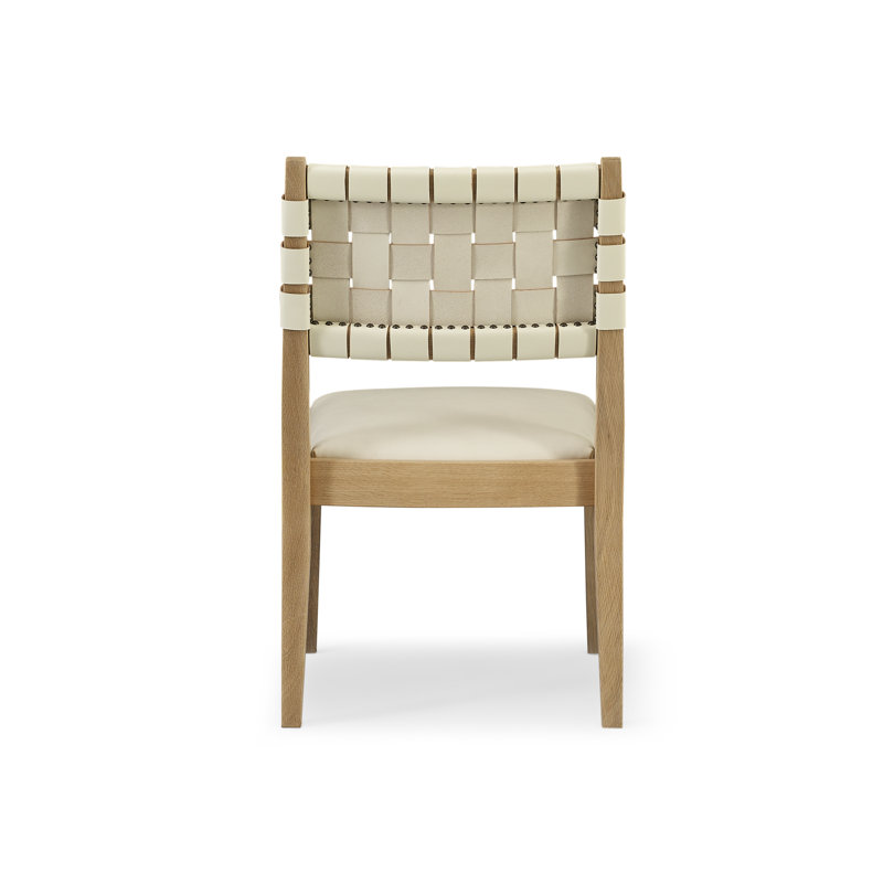 Portfolio120 Welland Leather Dining Chair, Mont Blanc Ivory, Natural