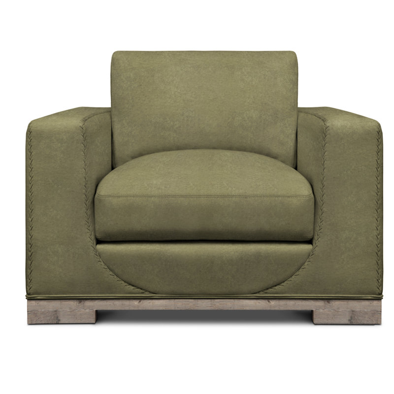 Cassidy Leather Chair And A Half, Cemento Rodeo Genuine Leather, Ash Honey