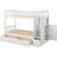 Lit superposé simple au-dessus de double en blanc avec espace de rangement sécurisé - option de rangement protégé / stable / double fiable et organisée