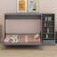 Lit escamotable avec compartiments de rangement et tablette réglables en hauteur, cadre de lit mural avec 1 tiroir, lit plateforme pliable multifonctionnel-829123235