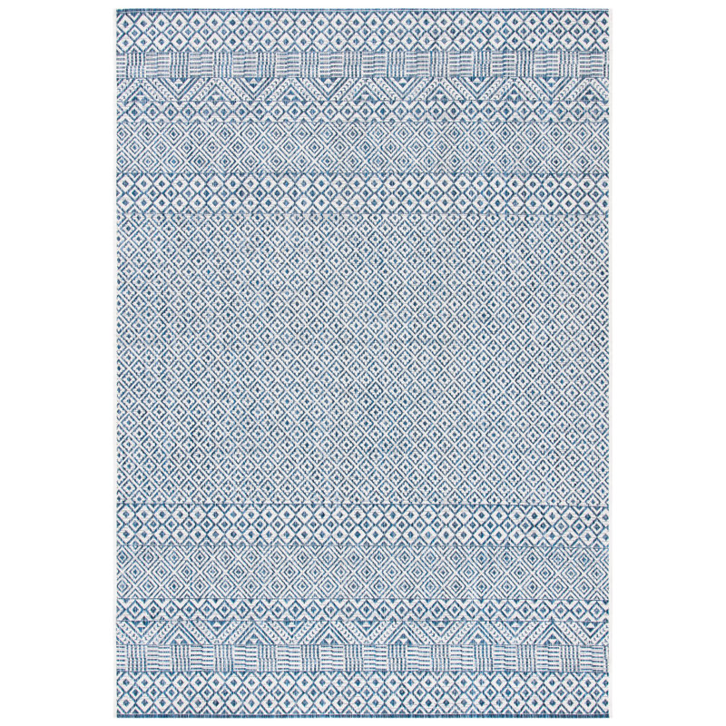 Tapis d'intérieur / extérieur à motif géométrique Sisneros Performance, Rectangle 2 pi 7 po x 5 pi