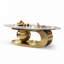 Coffee Table with Sculptural Stainless Steel Base-1769005523