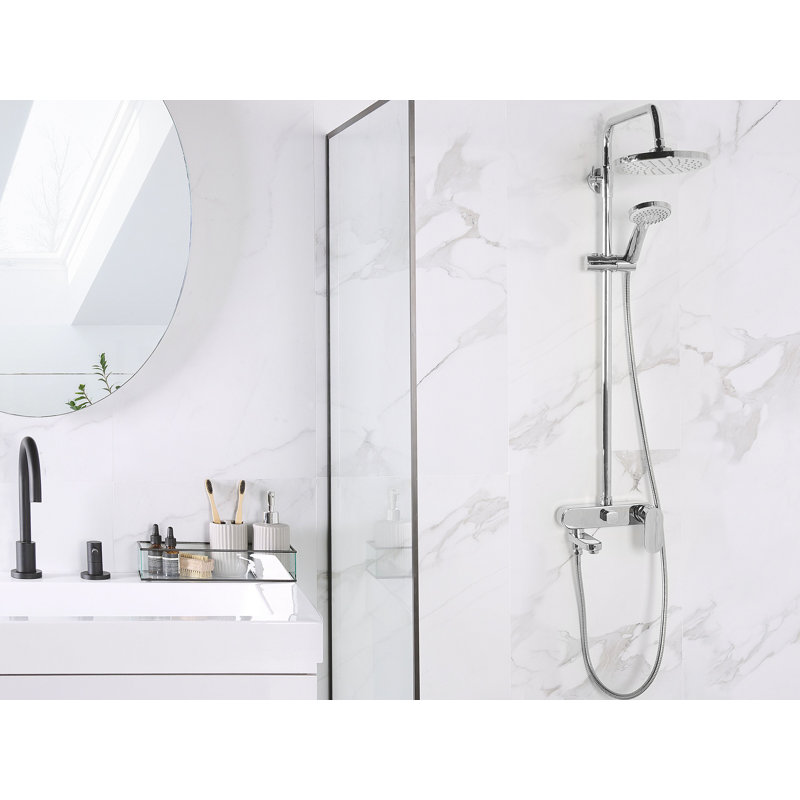 Milsom Thermostatic Shower with Dual Shower Head, Silver