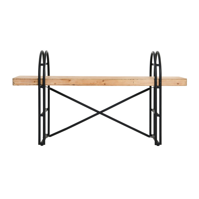 Eitri Wood and Metal Bench, Light Brown