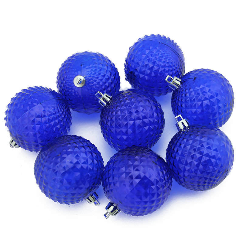 Ornement transparent en forme de boule de Noël transparente incassable, Bleu