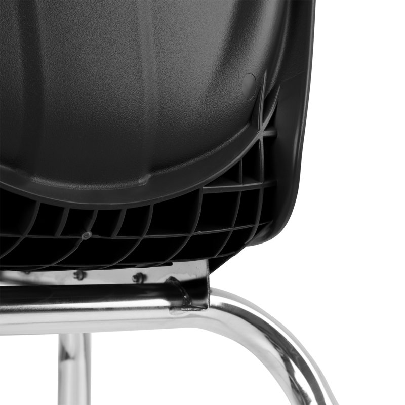 Black Metal Stacking Swivel Classroom Chairs, Set of 4