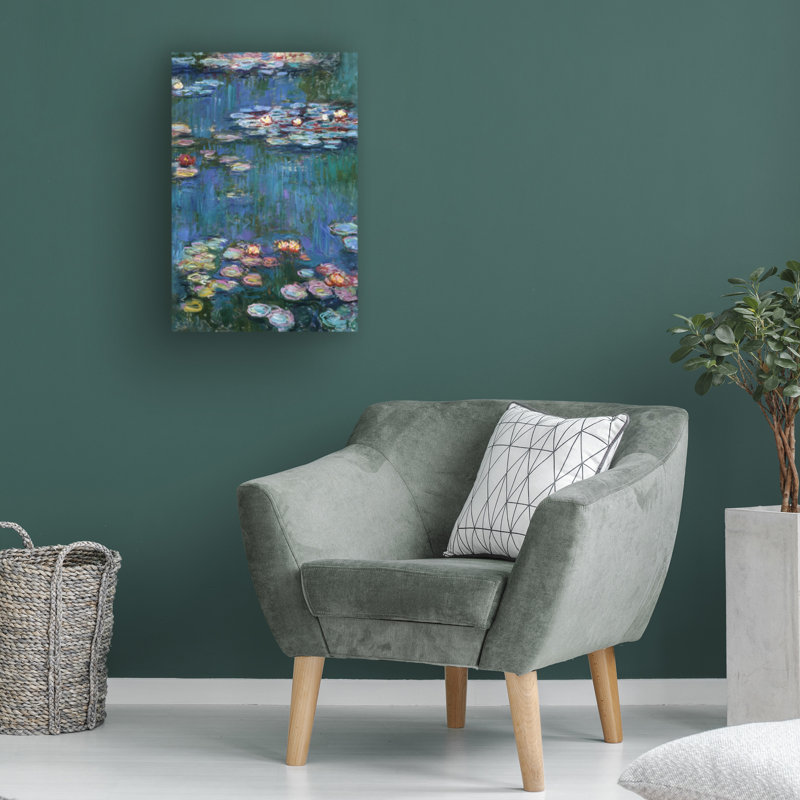 Wrapped Canvas Wall Art - Claude Monet 'Waterlilies Classic' Wall Art for Living Room, Bedroom, or Office Décor - 16x24