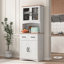 Armoire de cuisine en bois avec rangement blanc