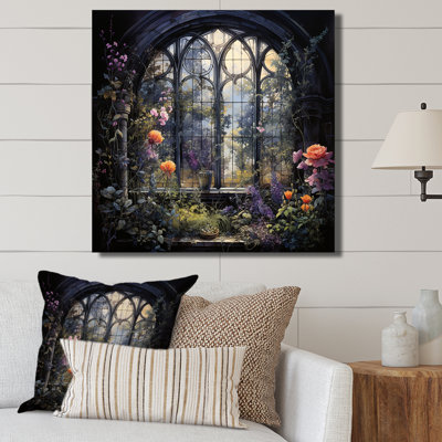 «Floral Gothic Church Church View IV - Floral Window», art mural