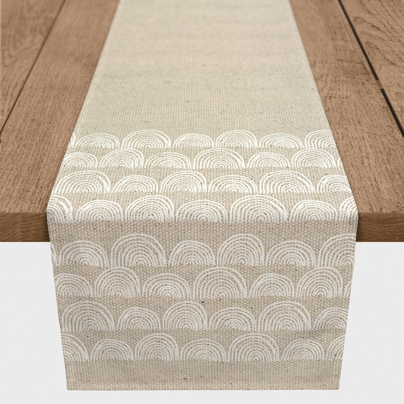 Ilette Geometric Cotton Blend Table Runner, 72"
