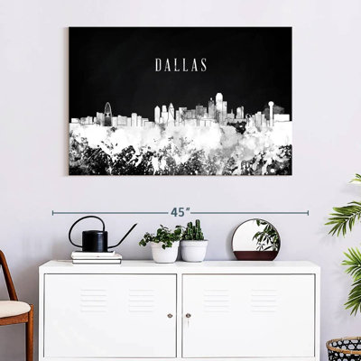 Impression sur toile Dallas Skyline BW