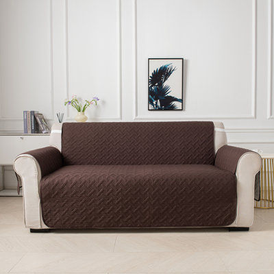 Orylavena Waterproof Basketweave Quilted Sofa Cover Embossed Fabric Furniture Protector with White Backside