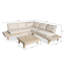 Ensemble de conversation d'extérieur en bois d'acacia avec coussins Abhipa