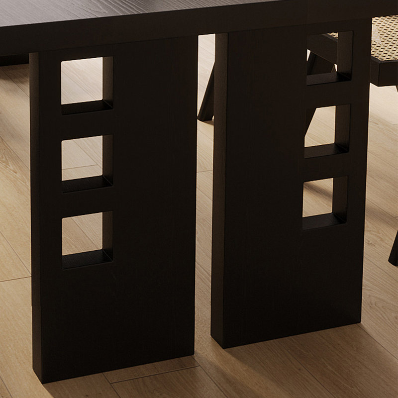 Modern solid wood dining table set, 29.5"H x 70.8"L x 31.4"W 