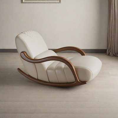 Chaise berçante ergonomique moderne en bois massif