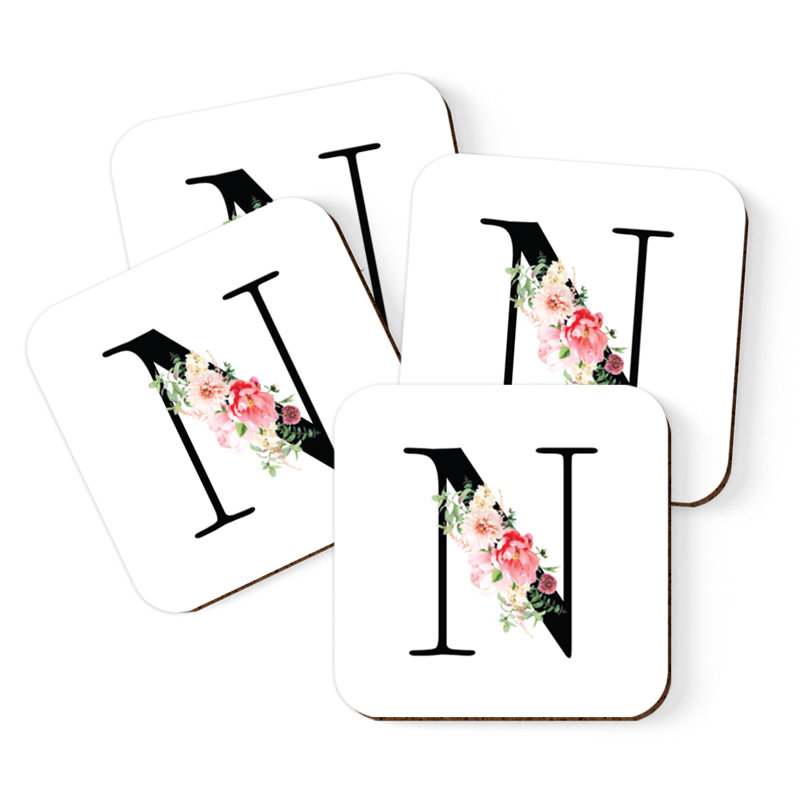 Sous-verre à motif floral rosé, N