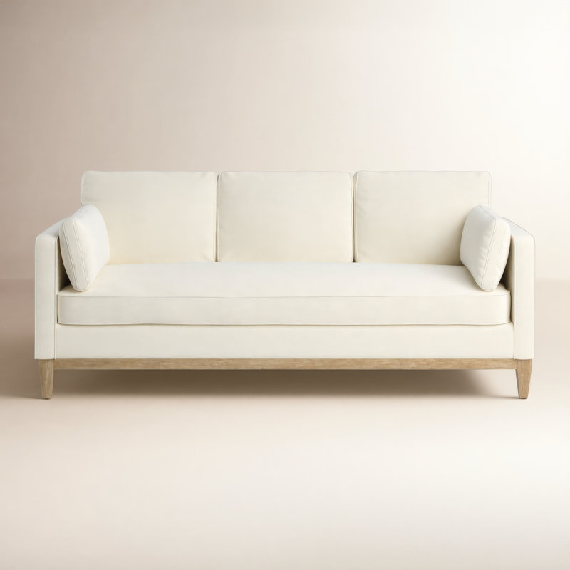 Canapé rembourré Pera, Velours beige français