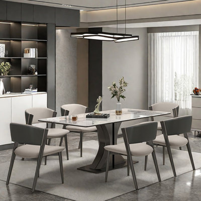 Simple light luxury rectangular dining table sets