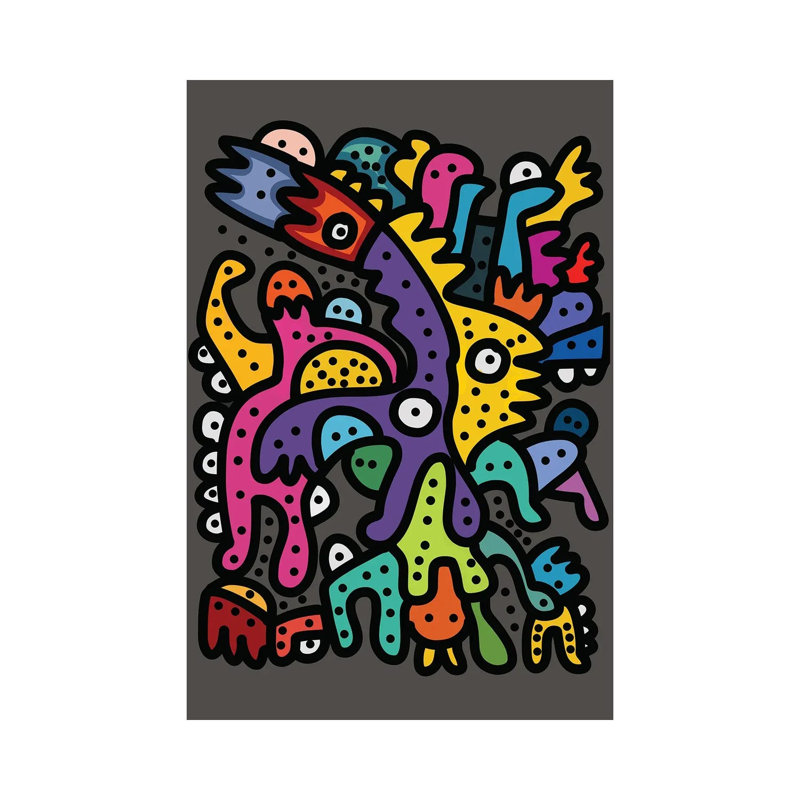 Cool Monsters Are Having Fun by Emmanuel Signorino - Wrapped Canvas Print, 20.32 cm H x 30.48 cm W