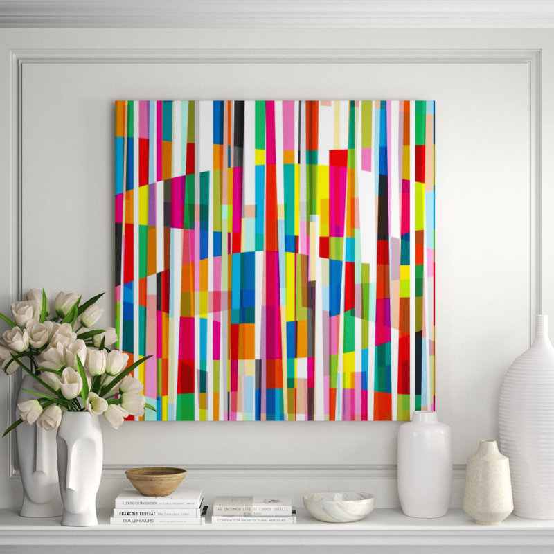 Candy Strips Print by Mari Urasawa, Glass Coat, 40" H x 40" W
