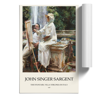The Fountain, Villa Torlonia by John Singer Sargent - No Frame Print