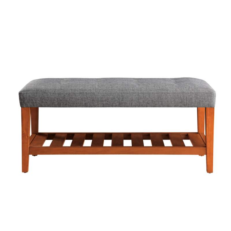 Banc en tissu gris Charla, Gris