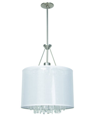 3 - Light Chrome, Grey Drum Pendant
